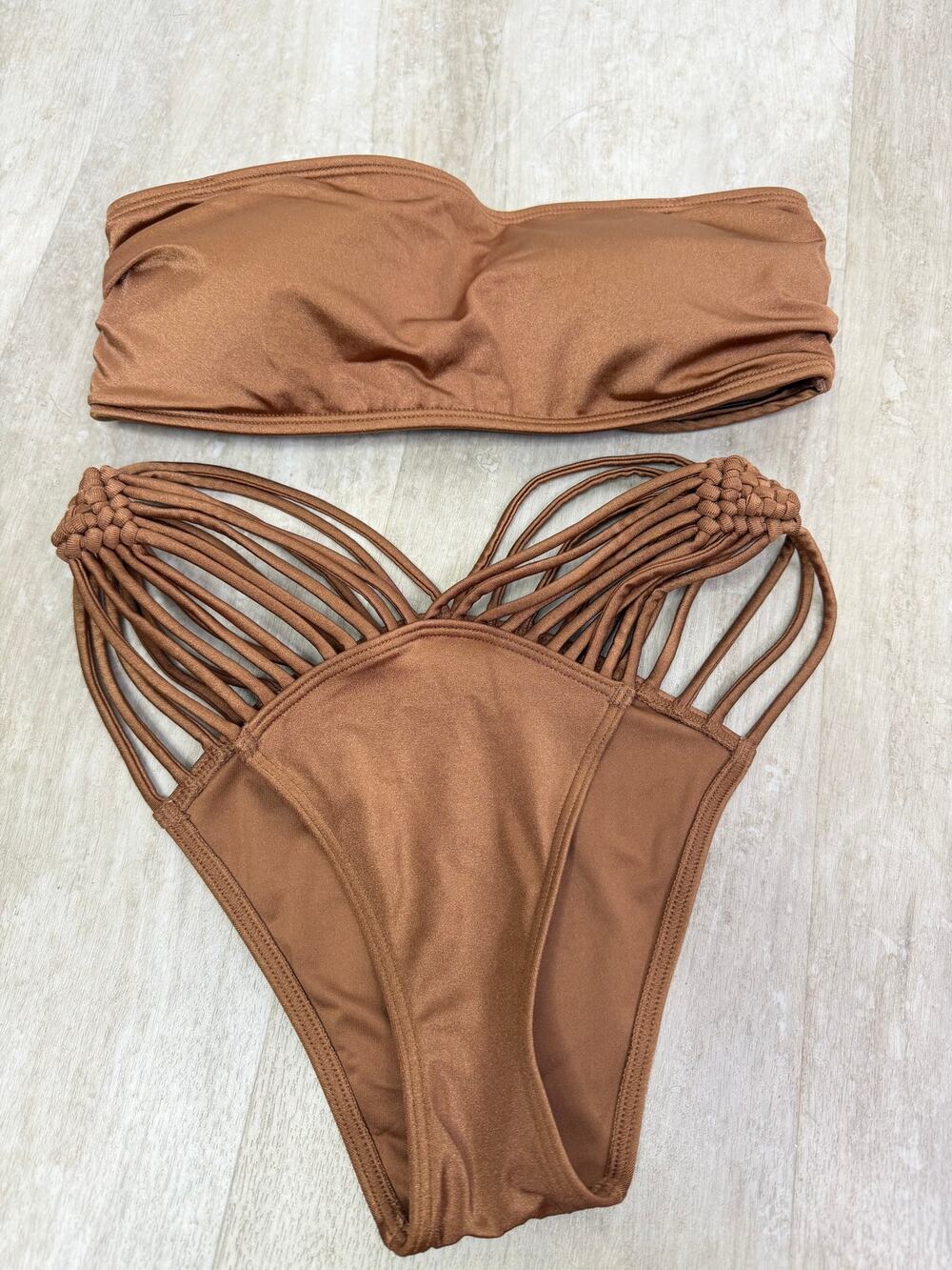 Victoria’s Secret Carmel Macrame Brazilian Bikini Size Small